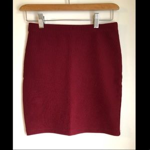 Forever 21 Ribbed Maroon Skirt